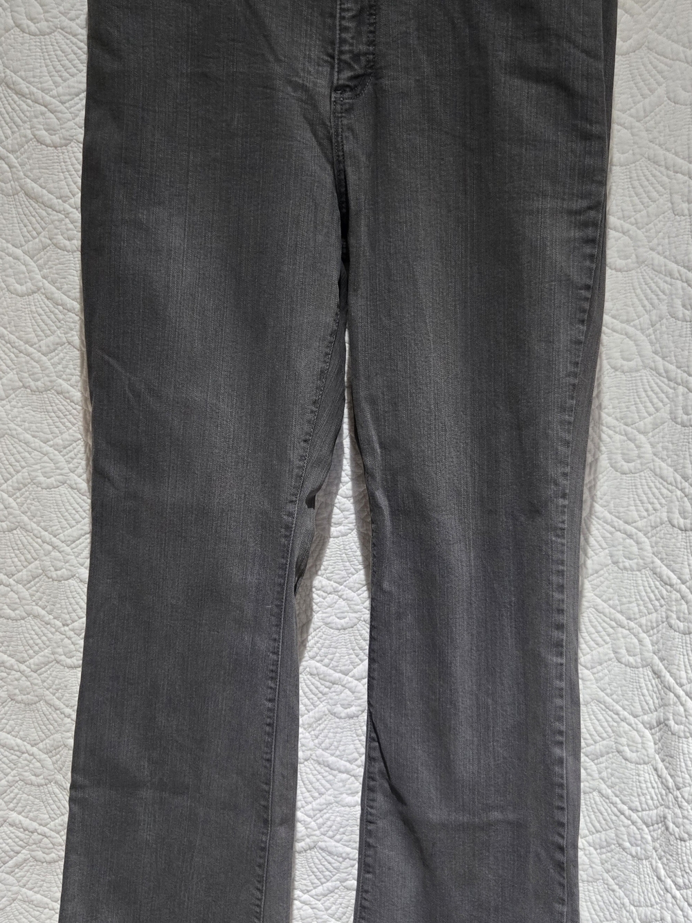 NYDJ Wms Bootcut Jeans with Charcoal Gray Lift Tuck Tech Mid Rise Denim Size 14